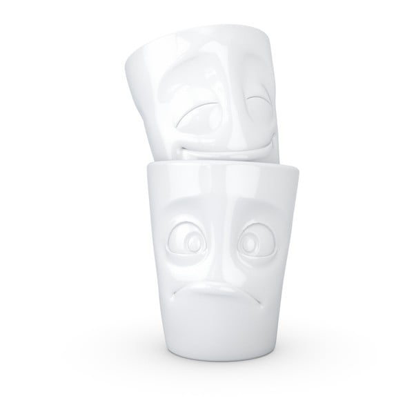 Komplet 2 belih porcelanastih skodelic 58products Cheery & Baffled-image-1