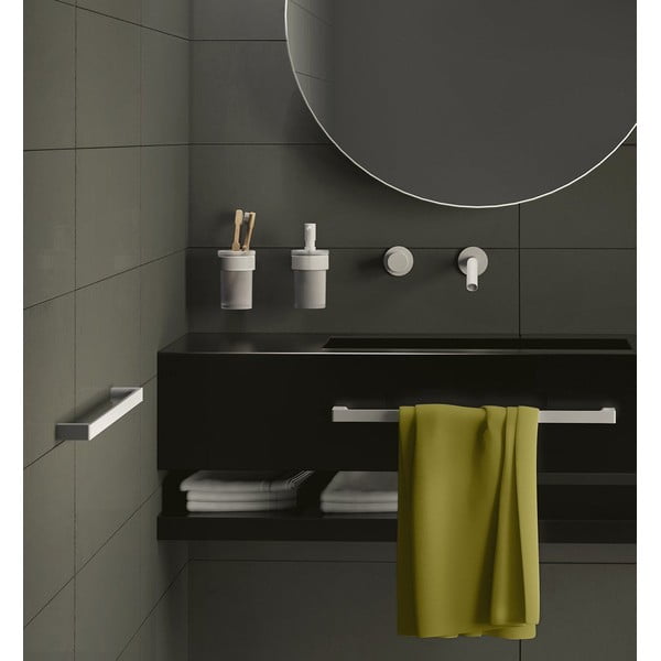 Bel steklen stenski lonček za zobne ščetke Gedy Pirenei – Sapho-image-1