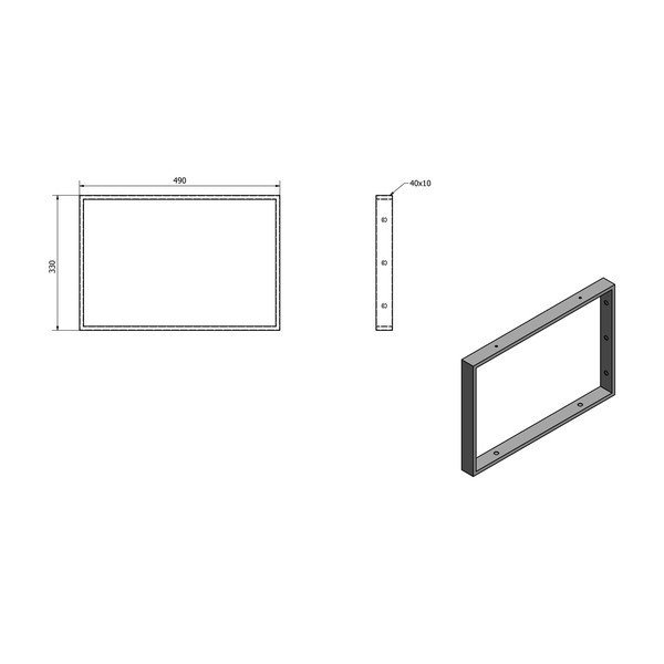 Črna jeklena podpora za pult 49x4 cm – Sapho-image-3