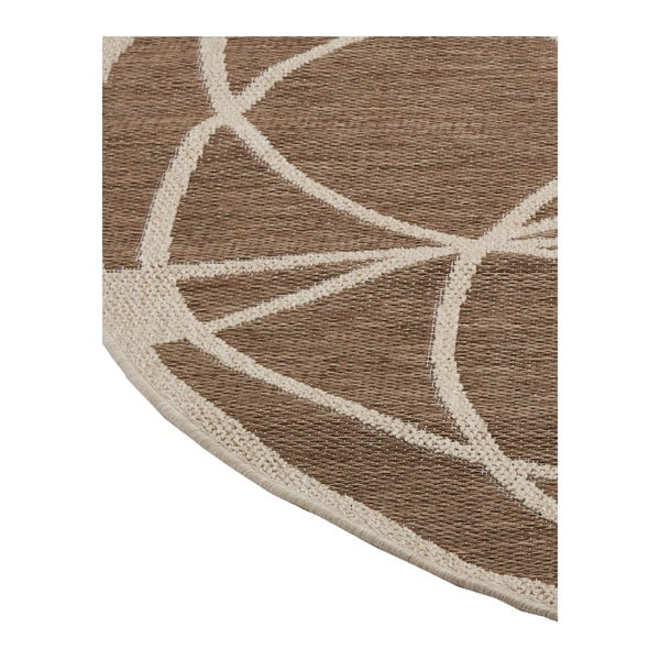 Rjava zunanja preproga Floorita Tondo, ø 194 cm-image-1