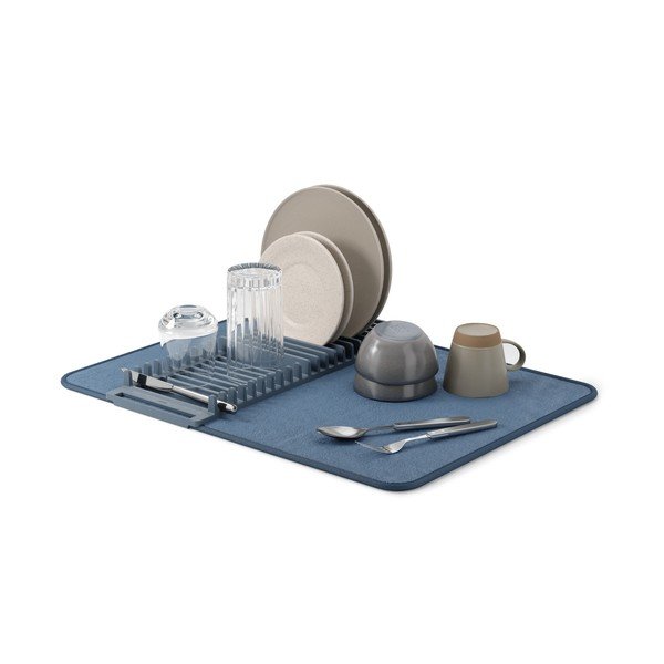 Modra tekstilna odcejalna podloga 61x46 cm Udry – Umbra