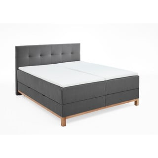 Temno siva boxspring postelja s prostorom za shranjevanje 160x200 cm Catania - Meise Möbel