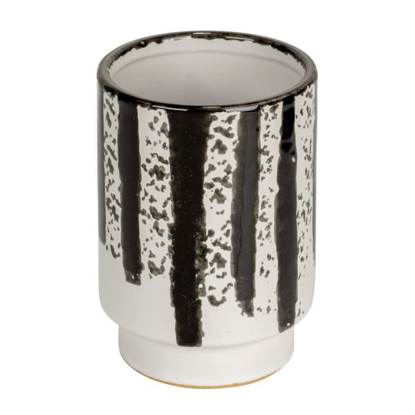 Črno-bel keramičen lonček za zobne ščetke Subiza – Wenko