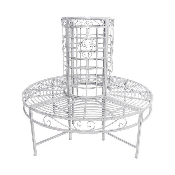 Bela kovinska vrtna klop Larissa – Garden Pleasure