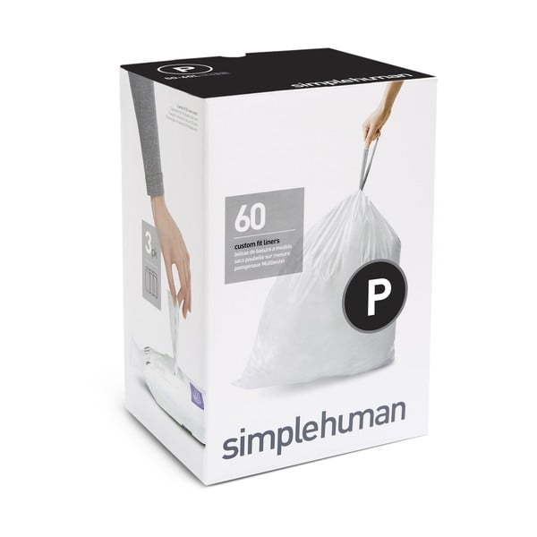 Vrečke za smeti 60 ks z zateznim trakom 60 l P – simplehuman