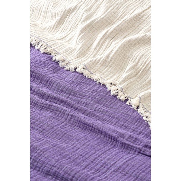 Vijolično pregrinjalo iz muslina za zakonsko posteljo 230x250 cm – Mijolnir-image-1