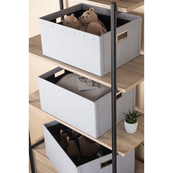 Svetlo sive kartonaste škatle za shranjevanje v kompletu 3 ks Ture – Bigso Box of Sweden-image-1