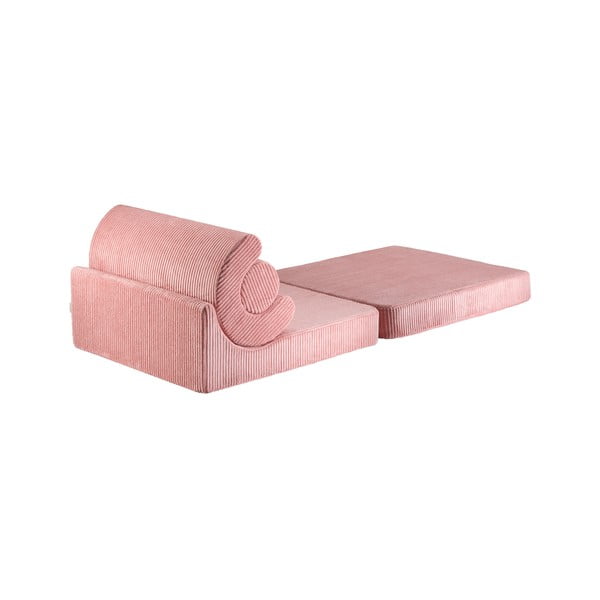 Rožnat otroški fotelj iz rebrastega žameta Flipster – Wigiwama-image-2