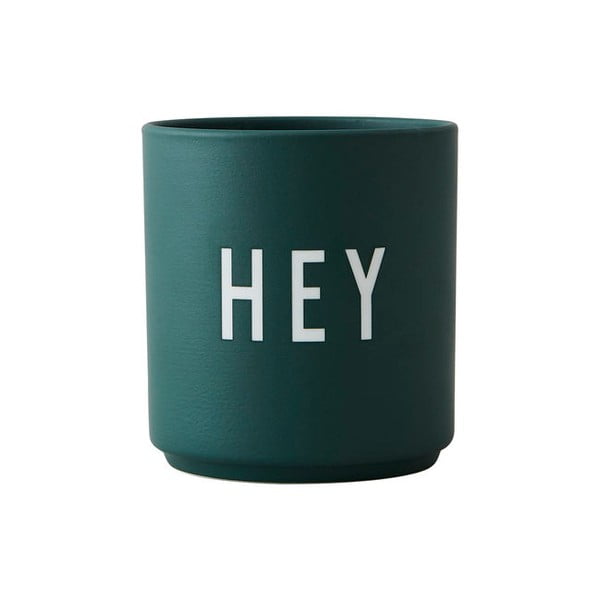 Temno zelena porcelanasta skodelica 300 ml Hey – Design Letters