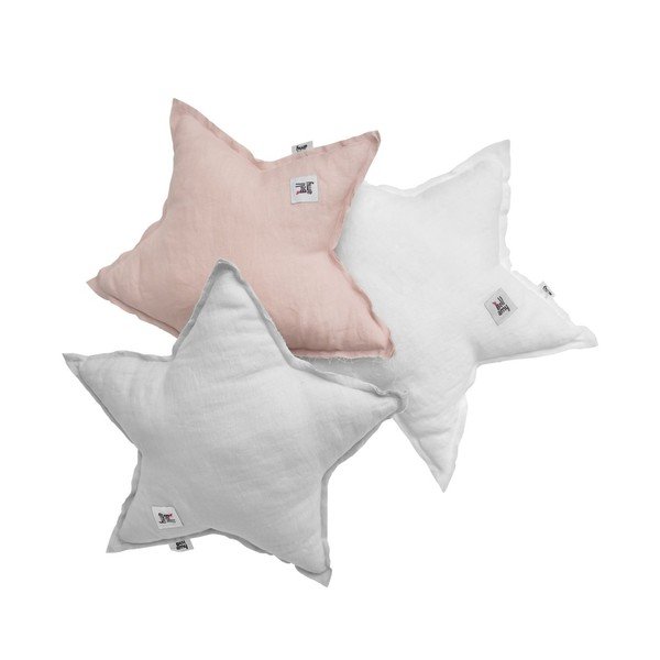 Siv lanen otroški vzglavnik v obliki zvezde BELLAMY Stone Grey-image-2