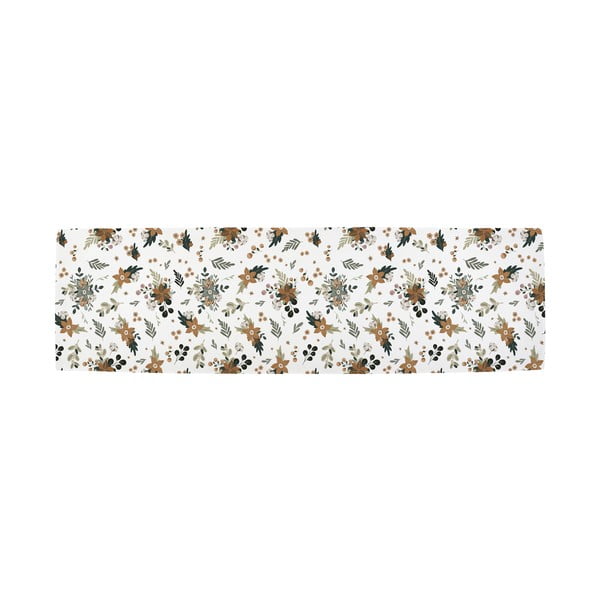 Bombažen namizni tekač z božičnim motivom 40x140 cm Festive Flowers – Butter Kings