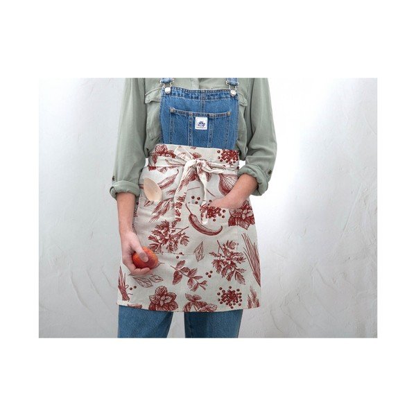 Predpasnik z deležem lana Really Nice Things Delantal Red Peppers-image-2