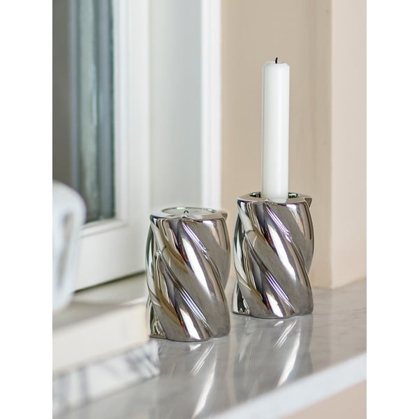 Svečniki v kompletu 2 ks iz kamenine Silvia – Bloomingville-image-1