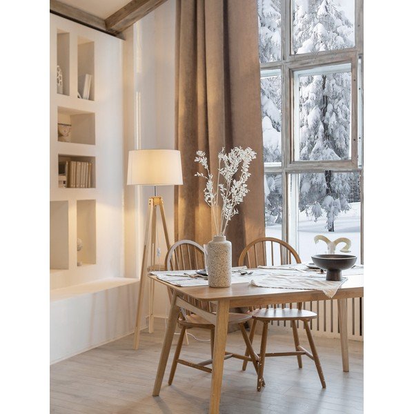 Bela/v naravni barvi stoječa svetilka (višina 145 cm) Leroy – Nova Luce-image-1
