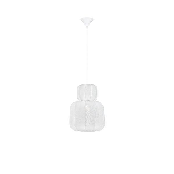Mat bela tekstilna viseča svetilka ø 28 cm Delina – Nova Luce
