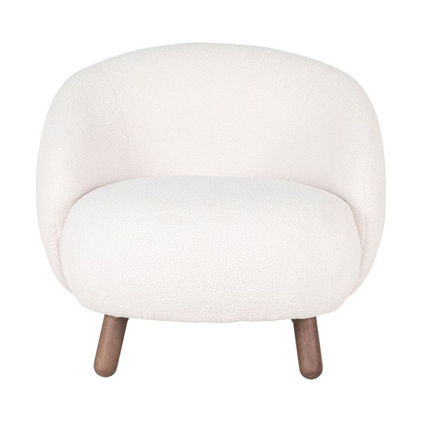 Kremno bel fotelj z naslonjalom za noge Savona – House Nordic-image-2