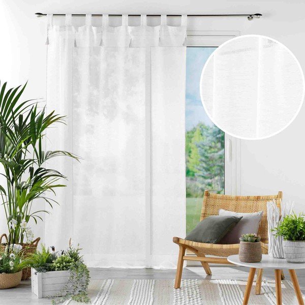 Bela prosojna zavesa 140x240 cm Dalila – douceur d'intérieur-image-4