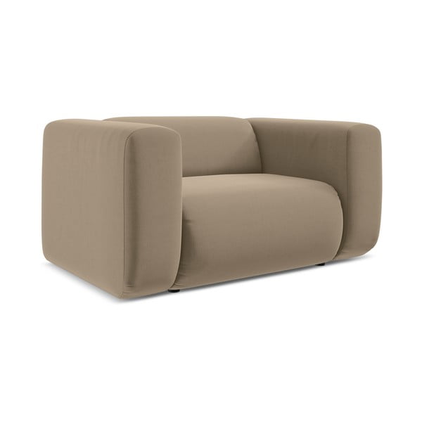 Bež žameten fotelj Ekahi – Makamii