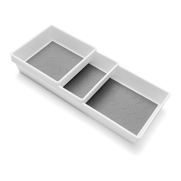 Komplet 3 sivo-belih predalčkov proti drsenju Addis-image-3