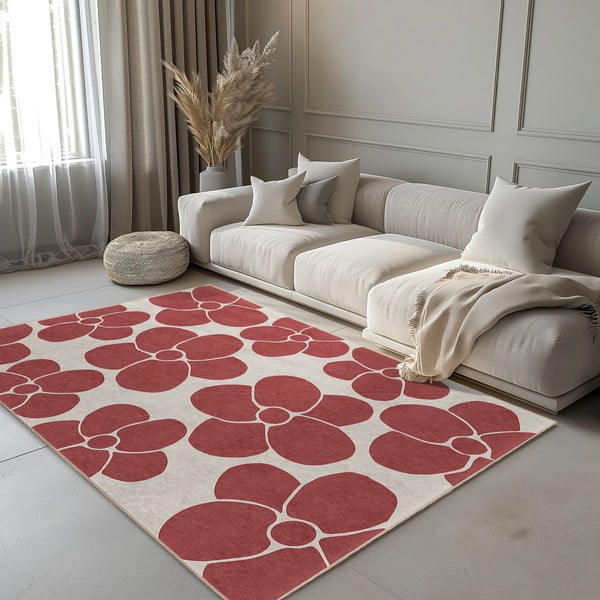 Rdeč pralen tekač 80x200 cm Red Meadow – Mila Home-image-1