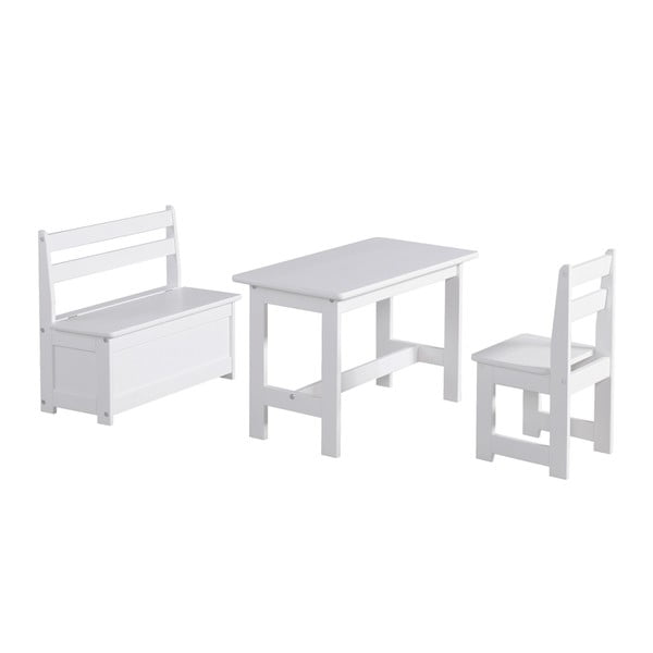 Bela otroška miza iz masivnega borovega lesa Pinio Baby-image-1