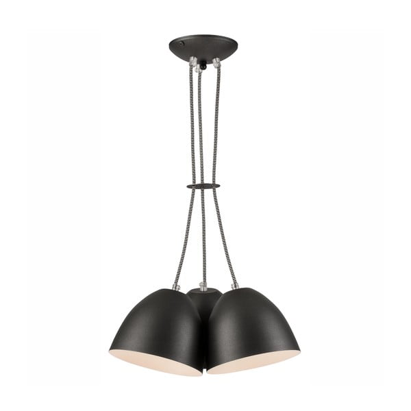 Črna viseča svetilka s kovinskim senčnikom - LAMKUR