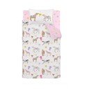 Rožnata/kremno bela enojna otroška posteljnina 135x200 cm Happy Horses – Catherine Lansfield