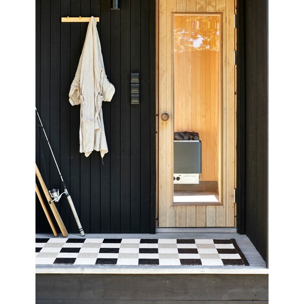 Črn/kremno bel zunanji in notranji tekač 70x240 cm Pix Black Vanilla – Pappelina-image-2