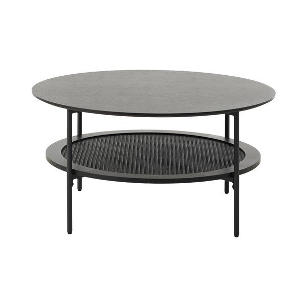 Črna okrogla klubska mizica ø 80 cm Pensacola – Unique Furniture-image-1