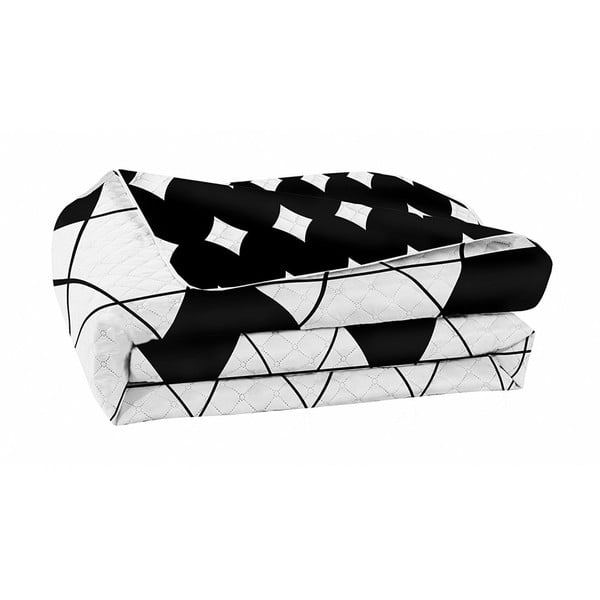 Črno-bela obojestranska posteljna pregrinjala iz mikrovlaken DecoKing Hypnosis Harmony, 170 x 210 cm