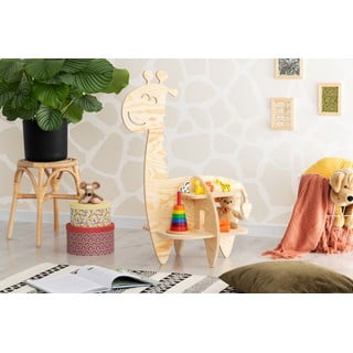 Otroška knjižna omara iz borovega lesa v naravni barvi 90x60 cm Giraffe - Adeko