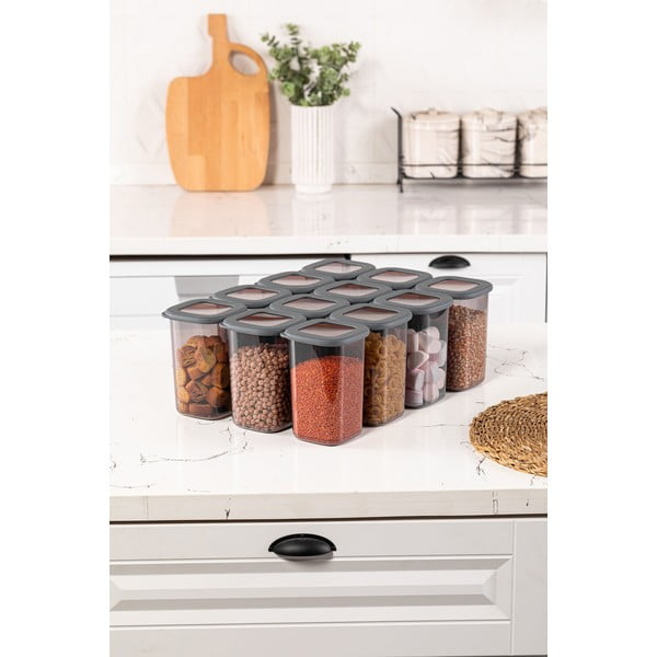 Posode za shranjevanje v kompletu 12 ks živil Fresco – Hermia-image-1