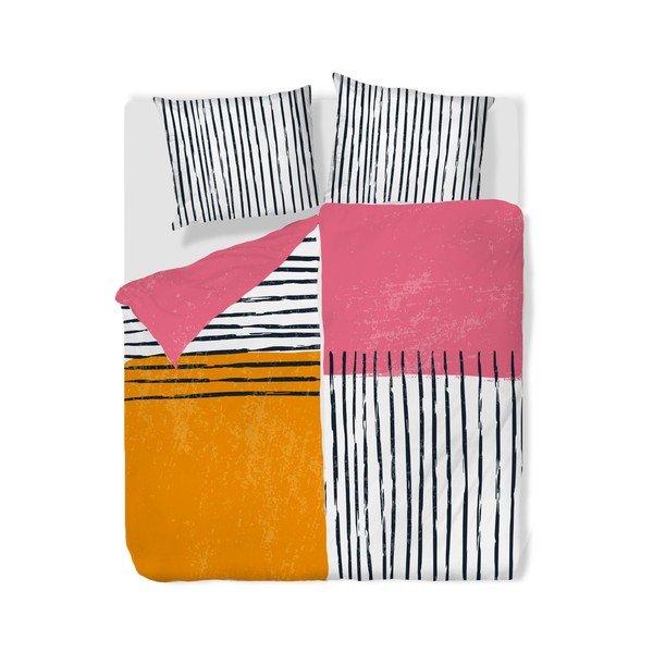 Enojna posteljnina iz bombažnega satena 140x200 cm Black Stripes in Colors – Butter Kings-image-3