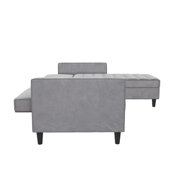 Svetlo siva žametna kotna sedežna garnitura Presley – Støraa-image-4