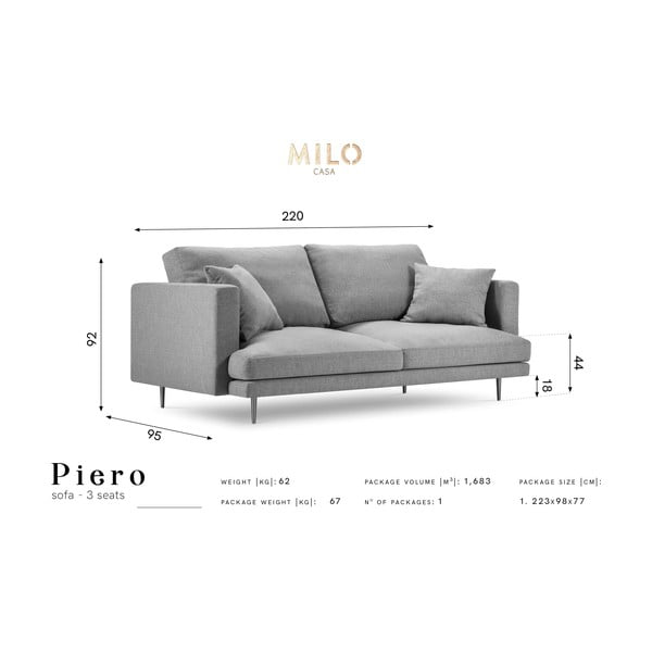 Zelena zofa Milo Casa Piero, 220 cm-image-2