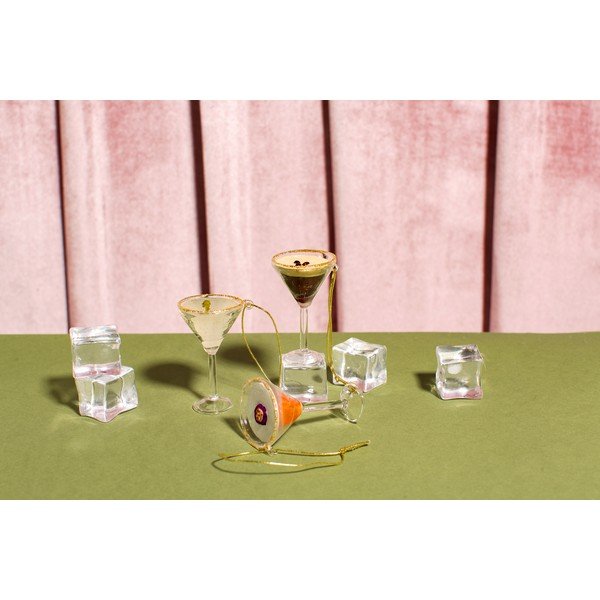 Stekleni okraski za jelko v kompletu 3 ks 15,5 cm Martini Cocktail – Sass & Belle-image-3