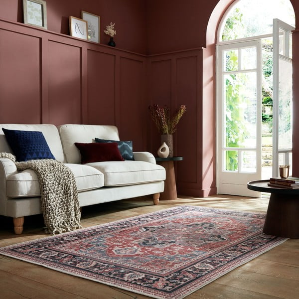Bordo rdeča pralna preproga iz mešanice recikliranih vlaken 200x290 cm Windsor – Flair Rugs-image-1