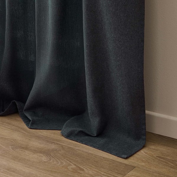 Antracitno siva zavesa iz mešanice bombaža 140x240 cm Everest – douceur d'intérieur-image-4