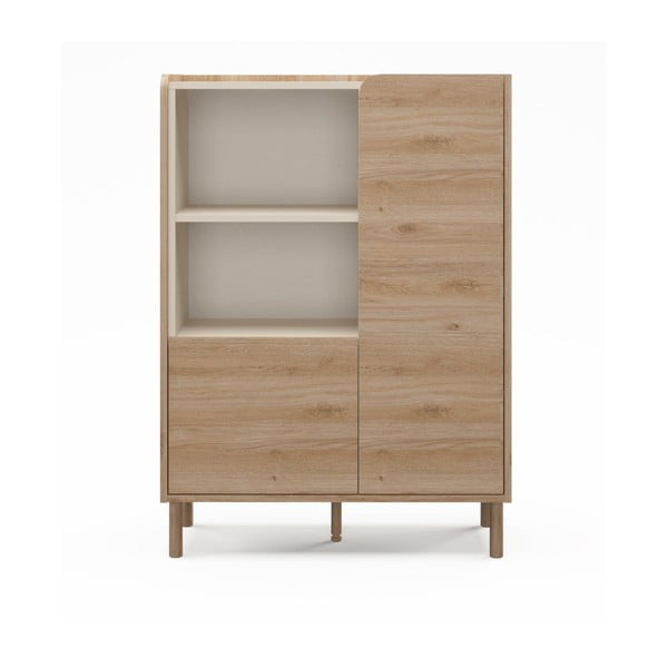 Omarica v hrastovem dekorju v naravni barvi 90x125x40 cm Monza – Marckeric