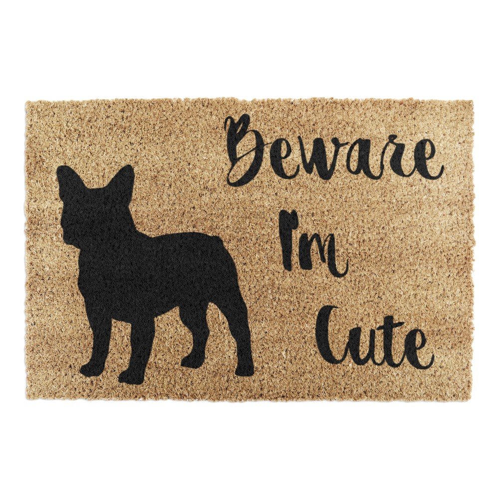 Predpražnik iz kokosovih vlaken 40x60 cm Beware I'm Cute French Bulldog