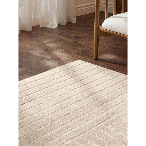 Kremno bela ročno tkana volnena preproga 80x150 cm Arcura – Vikosa-image-3