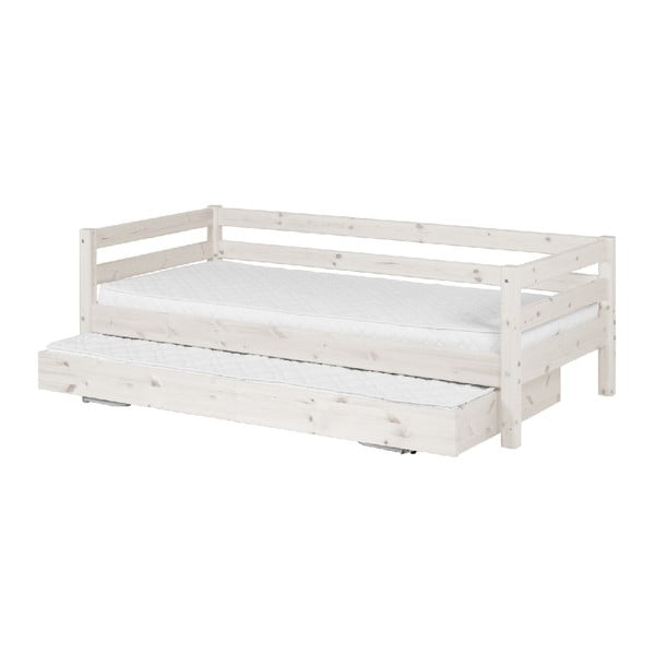 Postelja iz belega bora z izvlečno posteljo Flexa Classic, 90 x 200 cm