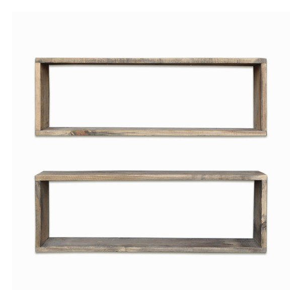 Komplet 2 lesenih polic Pravokotnik-image-2