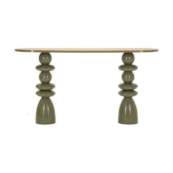 Zelena kovinska stranska mizica 45x150 cm Metal Console – Mauro Ferretti-image-2