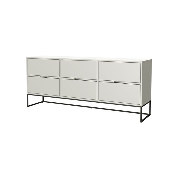 Bela komoda s črnimi kovinskimi nogami Tenzo Lipp-image-3