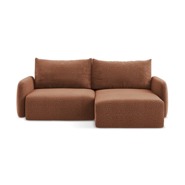 Opečnato oranžna raztegljiva/s prostorom za shranjevanje kotna sedežna garnitura (desni kot) Kalena – Makamii