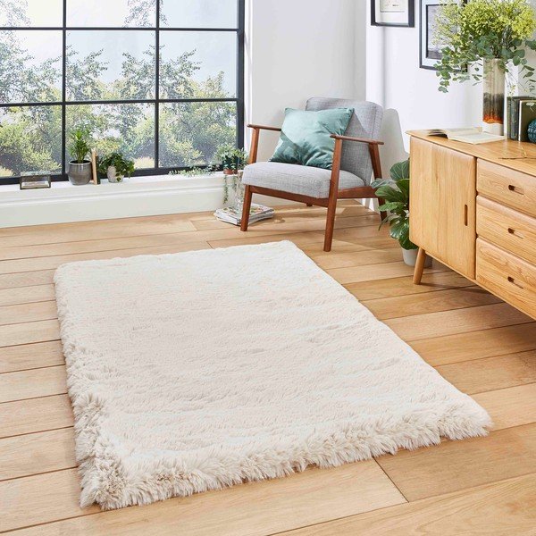 Kremno bela preproga 80x150 cm Super Teddy – Think Rugs-image-1