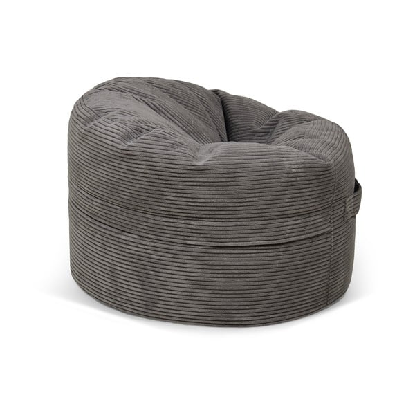 Svetlo siva otroška vreča za sedenje iz rebrastega žameta Roll 80 – SLOWDOWN-image-2