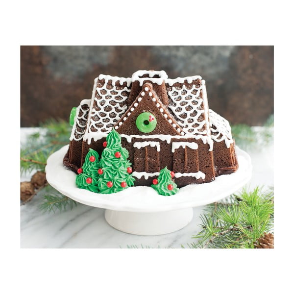 Model za kolač v srebrni barvi Nordic Ware Gingerbread House, 2,1 l-image-3