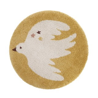 Oker rumena otroška preproga ø120 cm Bohemian Bird Miel – Nattiot